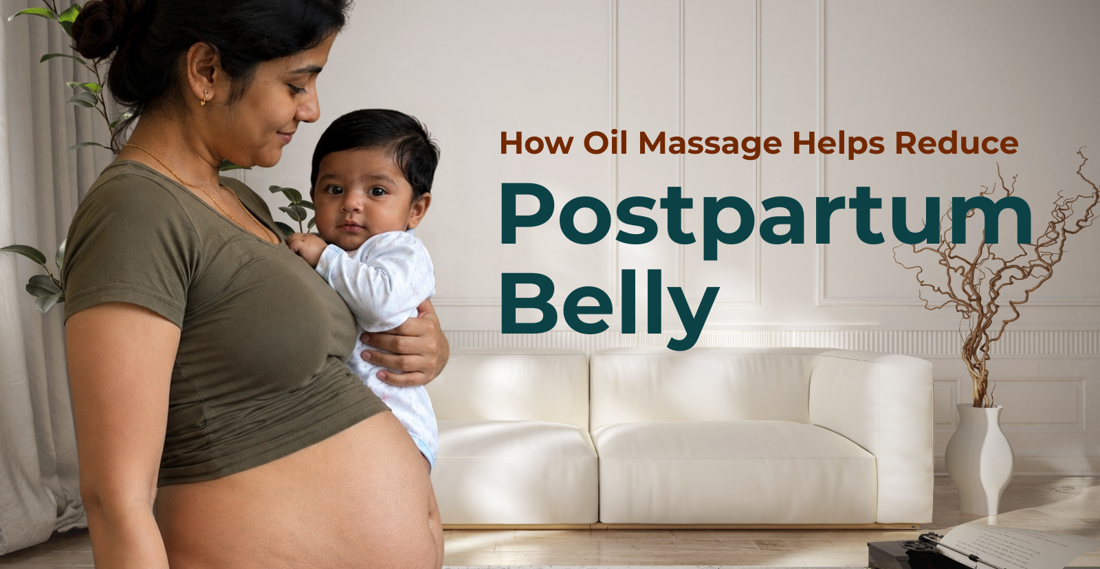 How to Reduce Postpartum Belly Naturally (Ayurvedic Postpartum Care Guide)