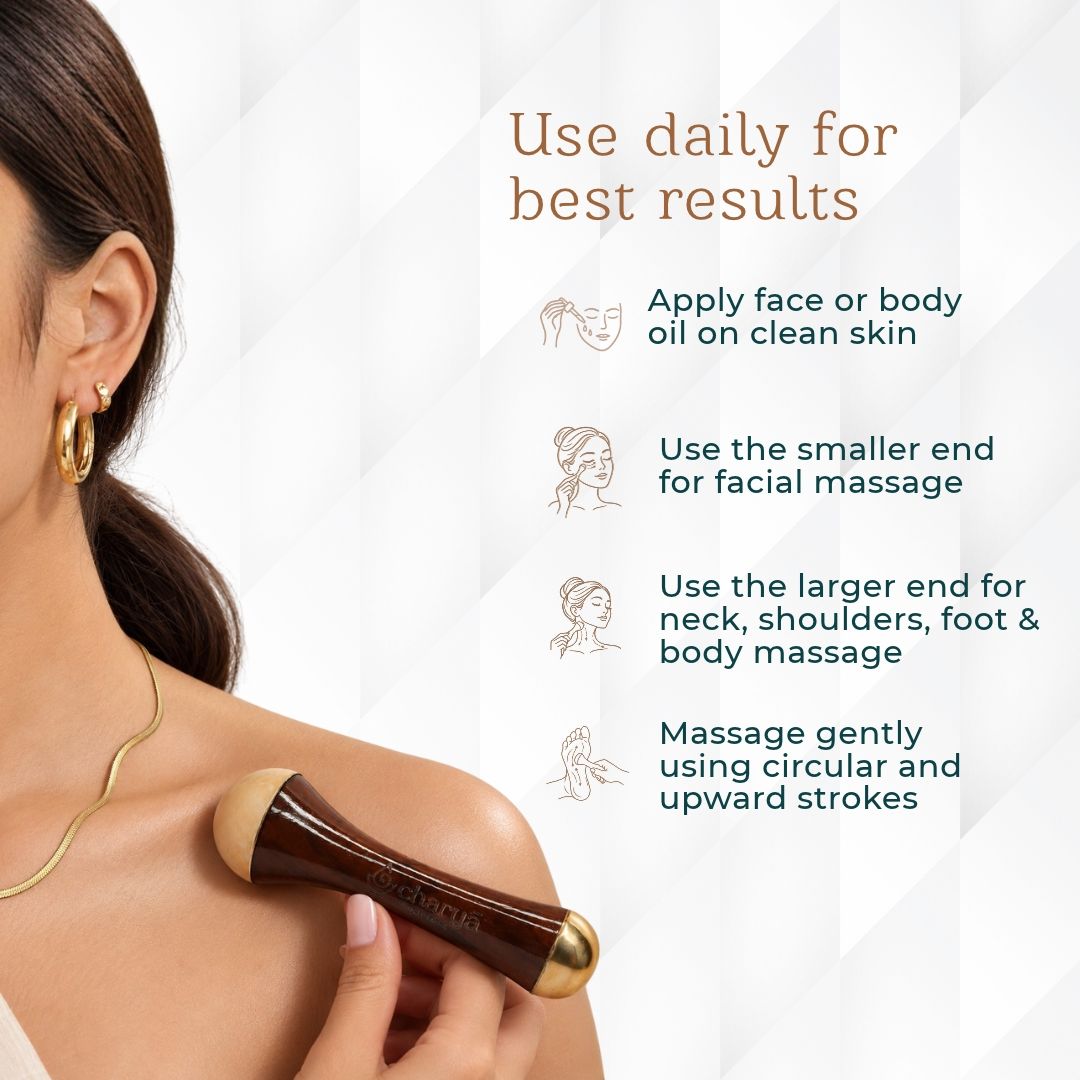Charya Kansa Wand - Ayurvedic Face & Body Massage Tool in Pure Kansa Metal