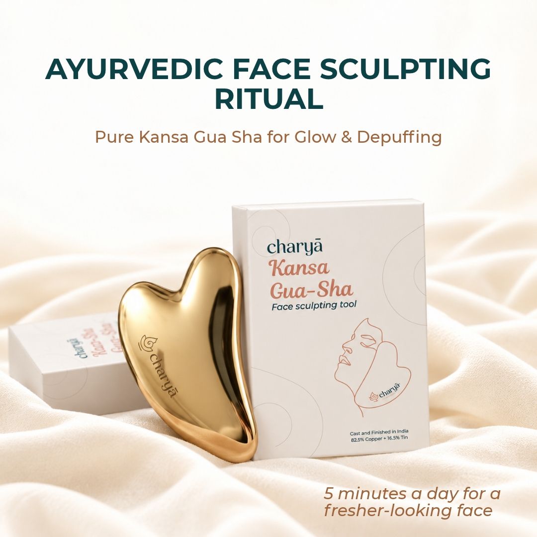 Charya Kansa Gua Sha - Ayurvedic Face Sculpting Tool in Pure Kansa Metal