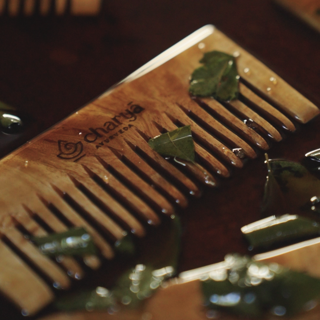 Charya Oil Treated Neem Comb – Detangler