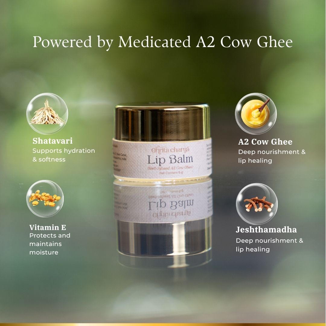 Ghritacharya Lip Balm - Medicated A2 Cow Ghee