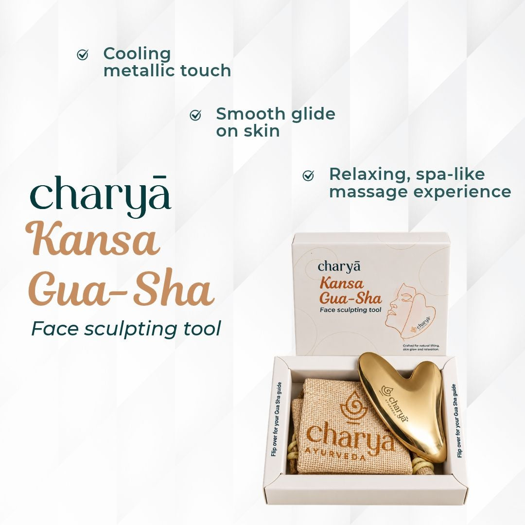 Charya Kansa Gua Sha - Ayurvedic Face Sculpting Tool in Pure Kansa Metal