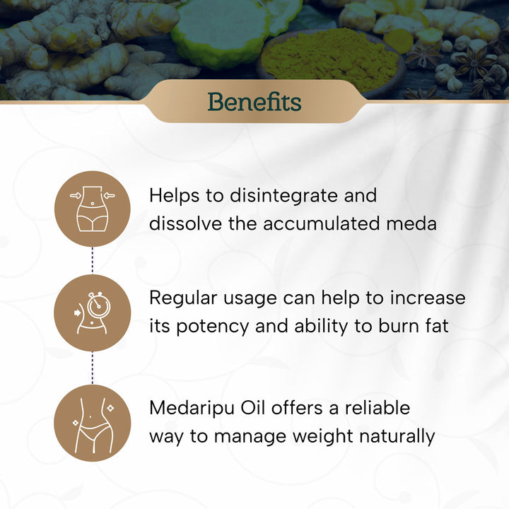 Charya Ayurveda's Fat Burning Oil that is made up with natural herbs 