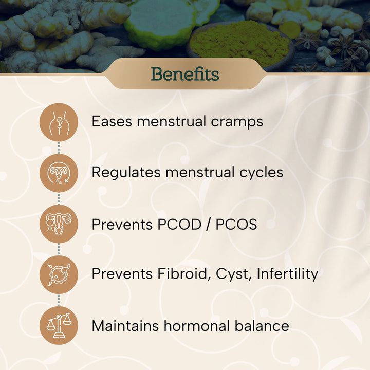 Charya Ayurveda's ayurvedic kadha for periods, helps to reduce period cramps & related issues without any side effects