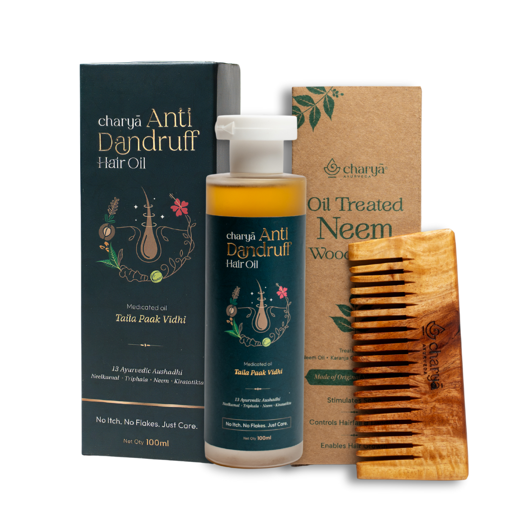 Anti-Dandruff Hair Oil + Detangler Neem Comb